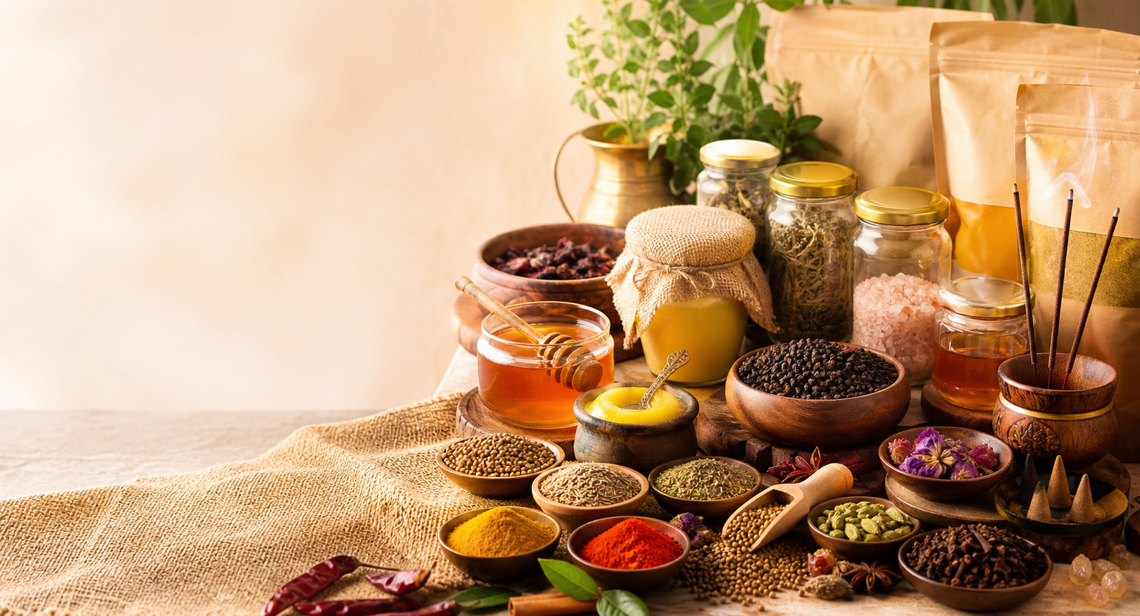 Premium Indian spices, herbs, ghee, honey, and natural wellness products